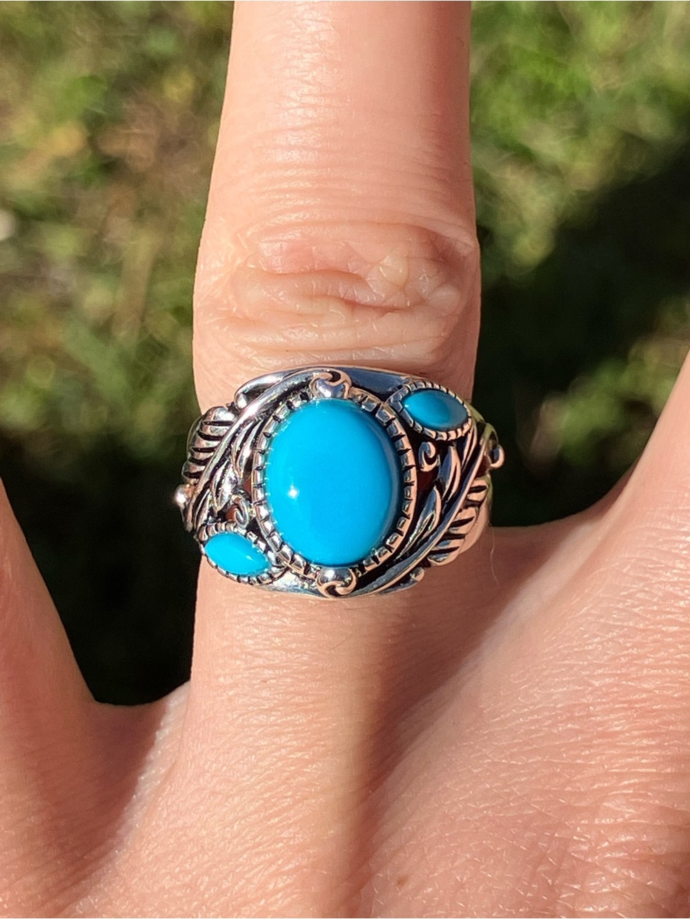 Sleeping Beauty Turquoise Sterling Silver Ring Size 6